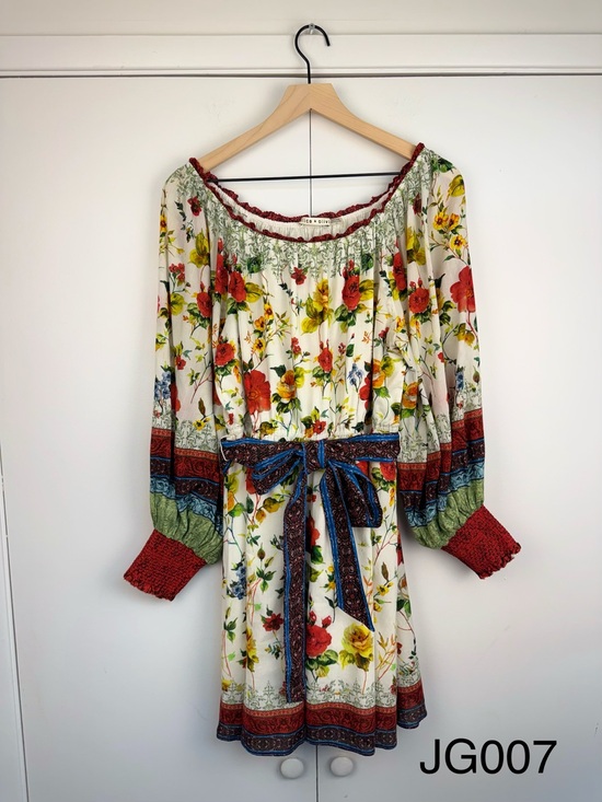 Alice + Olivia Dresses & Skirts - Alice + Olivia Mary Off Shoulder Tie Belt Dress Dew Floral L
